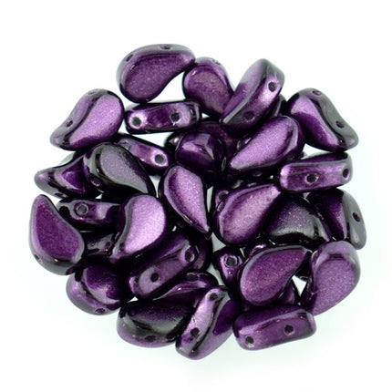 Matubo 2 hole paisley duo czech glass beads metalust purple