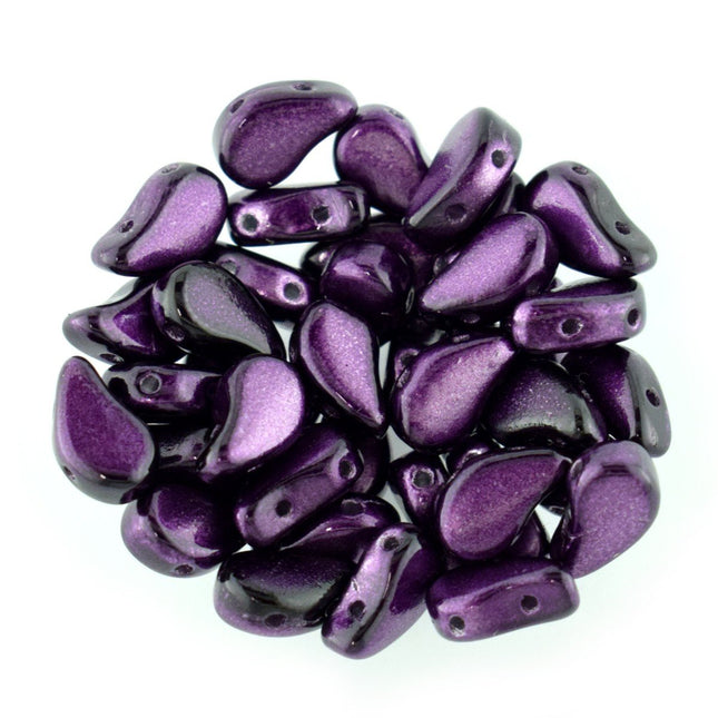 Matubo 2 hole paisley duo czech glass beads metalust purple