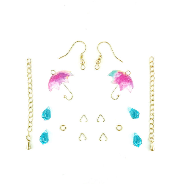 Pink and Aqua Boho rainy day earrings - Material Pack