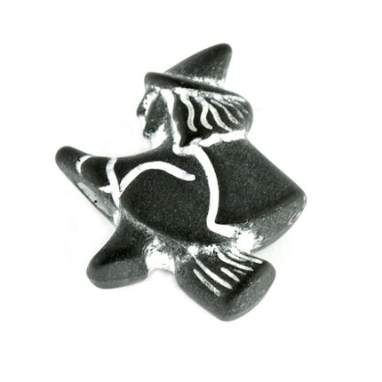 Plastic Opaque Witch Bead Black*