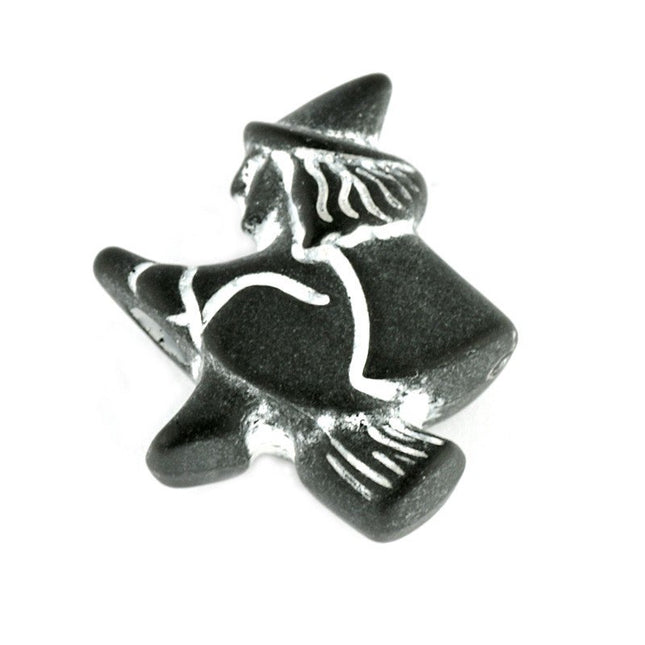 Plastic Opaque Witch Bead Black*
