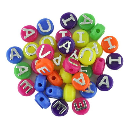 Neon Vowel Beads Mix
