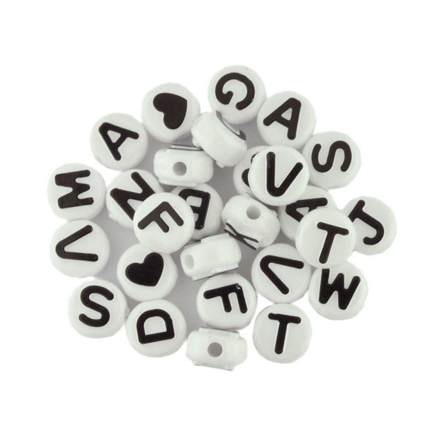 Black & White Letter Beads Mix