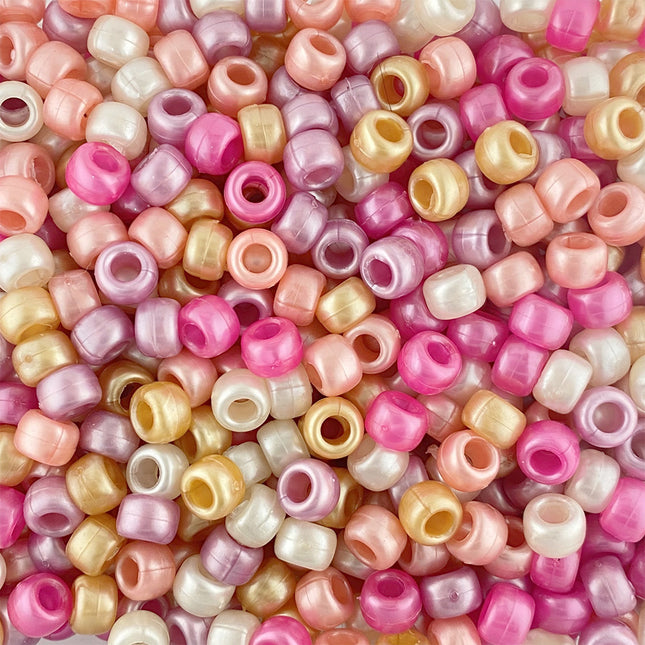 Pearl Plastic Pony Warm Bead Mix