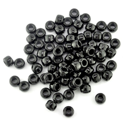 Opaque Plastic Pony Bead Black - 200