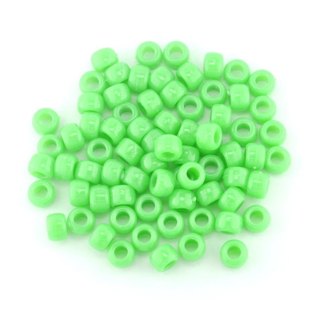 Opaque Plastic Pony Bead Neon Green