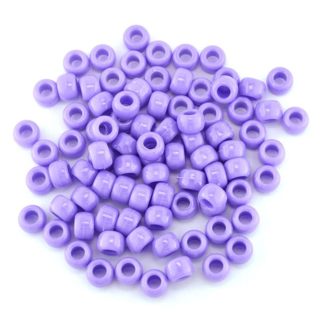 Opaque Plastic Pony Bead Lt Purple