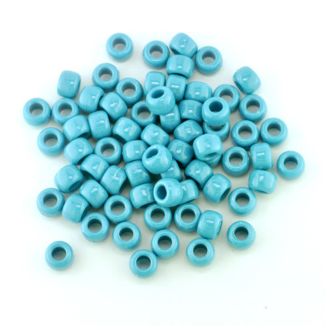 Opaque Plastic Pony Bead Turquoise