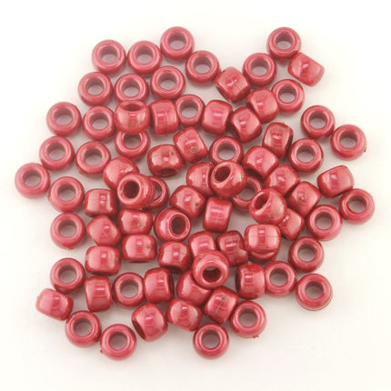 Pearl Plastic Pony Bead Red