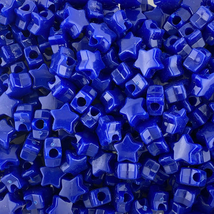 Opaque Royal Blue Plastic Star Bead