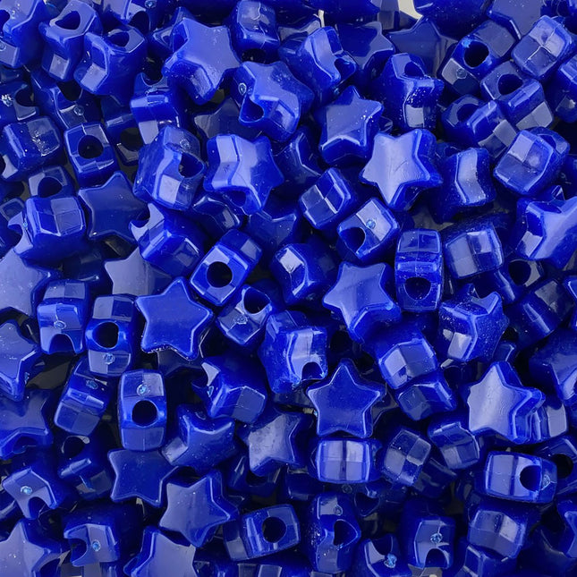 Opaque Royal Blue Plastic Star Bead