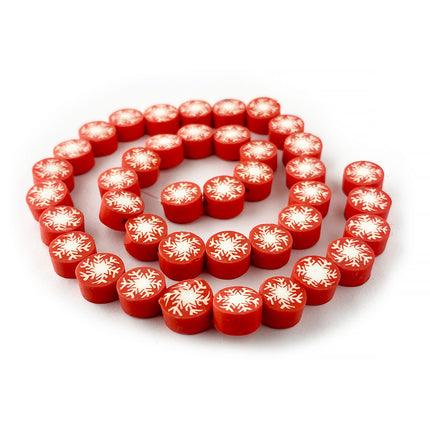 Polymer Clay Snowflake Beads side view