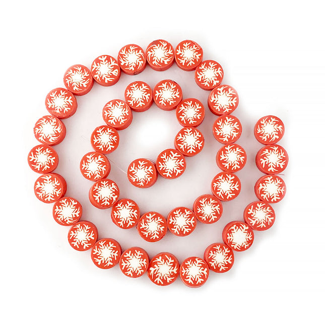 Polymer Clay Snowflake Beads