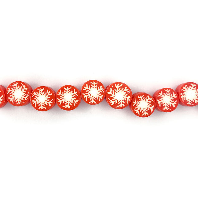 Polymer Clay Snowflake Beads