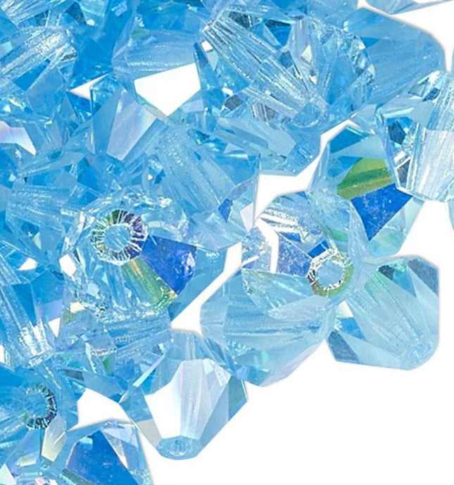 Preciosa 4mm Aquamarine AB bicones