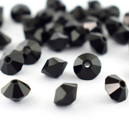 Preciosa 4 x 6mm Jet Crystal Spacer Bead Qty.100