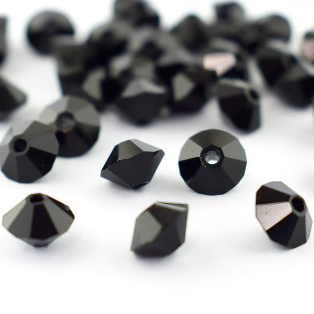 Preciosa 4 x 6mm Jet Crystal Spacer Bead Qty.100