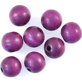 12mm Purple Round Wooden Beads