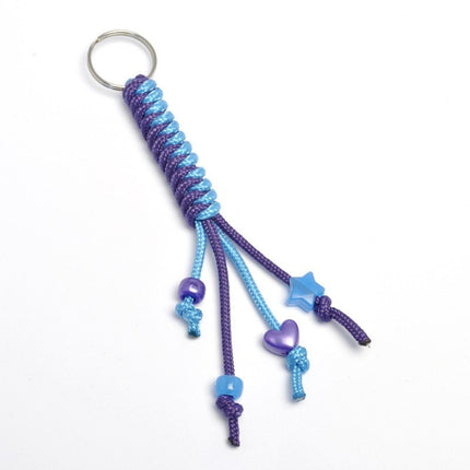 Purple and Turquoise Keyring Paracord Snake Knot Kit