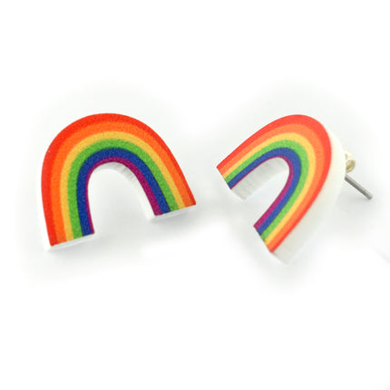 Acrylic rainbow stud earrings