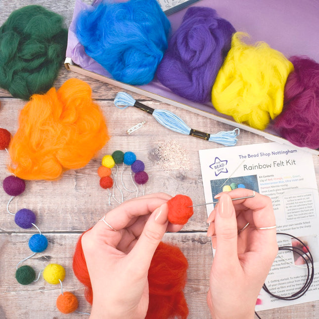 Needle felted Rain bow brooch