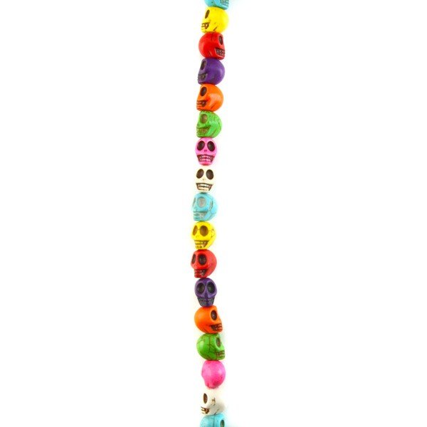 Rainbow Howlite Skull Semi-Precious Beads