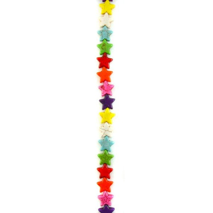 Rainbow Howlite Star Semi-Precious Beads