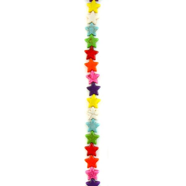 Rainbow Howlite Star Semi-Precious Beads