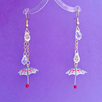 Red Hearts rainy day earrings