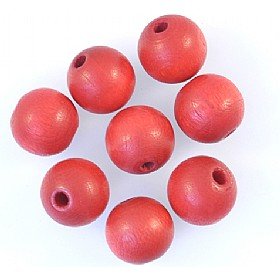 10mm Red Round Wooden Beads