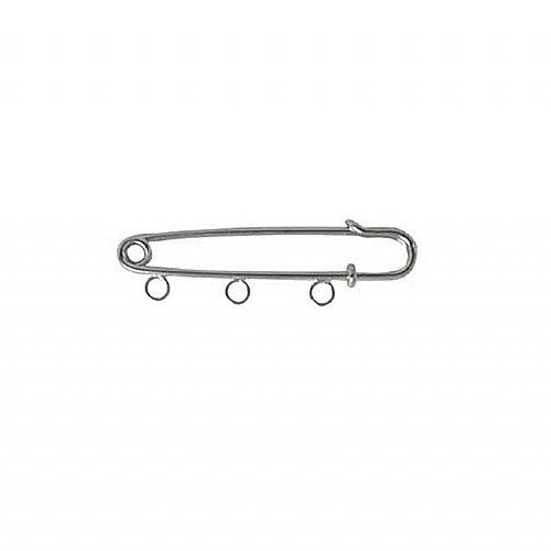 Kilt Pin with Loops Rhodium Plated