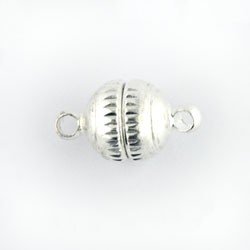 Magnetic Clasp Round Silver Plated