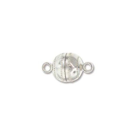 Magnetic clasp round silver plated
