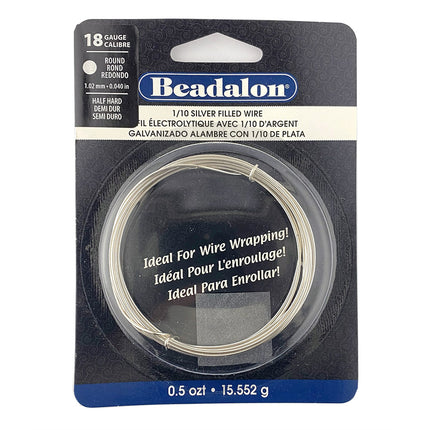 Round Silver Filled Wire 1mm (18 Gauge)