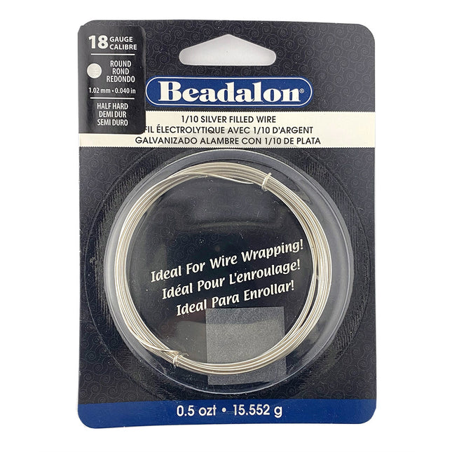 Round Silver Filled Wire 1mm (18 Gauge)