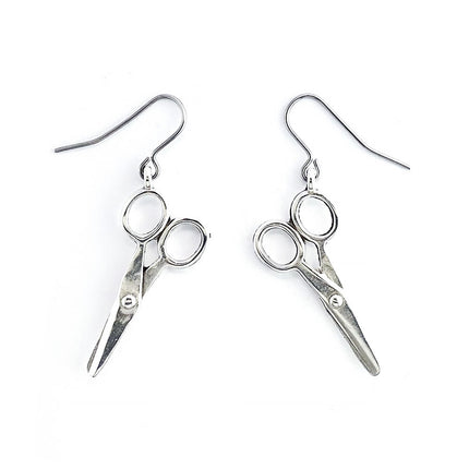 Small Scissor Pendant Charm Antique Silver earrings