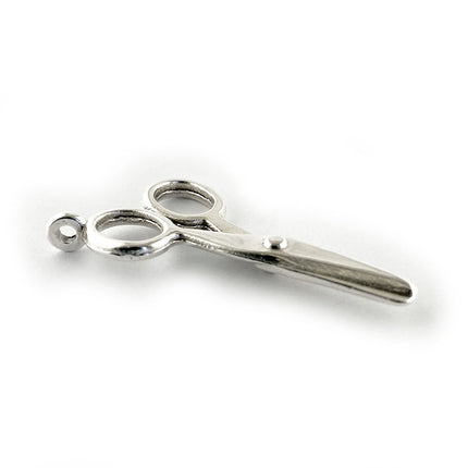 small scissor charm metal antique silver