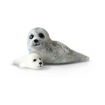 Seal & pup needle felting examples
