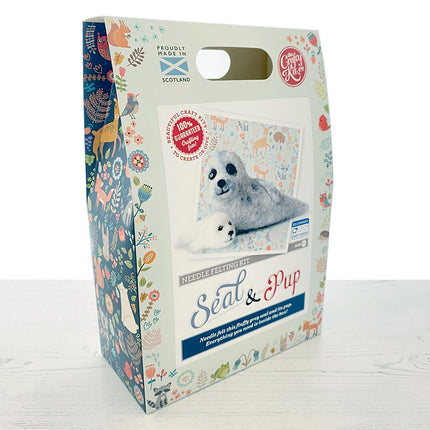 Seal & pup needle felting kit box