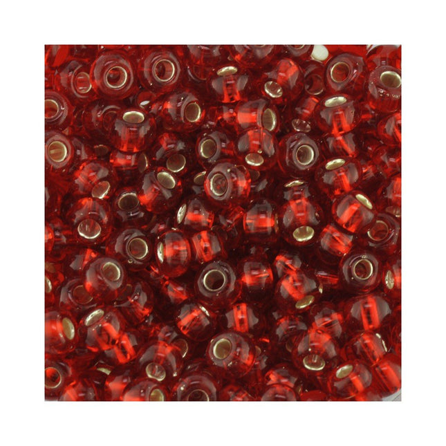Size 3 Silver Lined Red Seed Beads