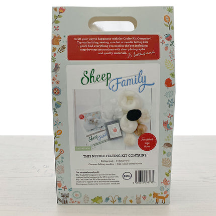 Sheep Family Needle Felting kit box back