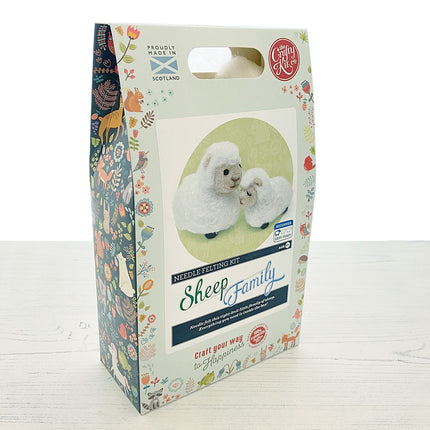 Sheep Family Needle Felting kit box