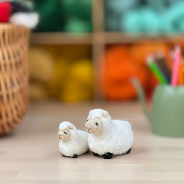 Sheep Family Needle Felting kit example