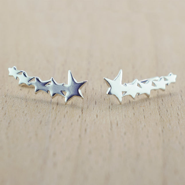 sterling silver star ear studs