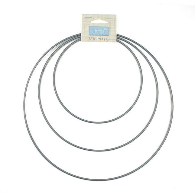 macrame craft hoops silver