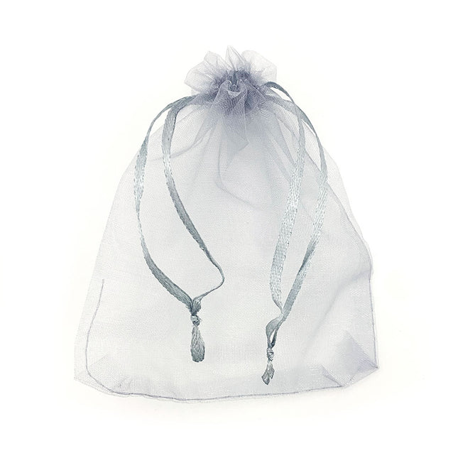 Silver organza gift bag