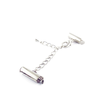13mm silver plated slide clasp with extension chain and trigger clasp