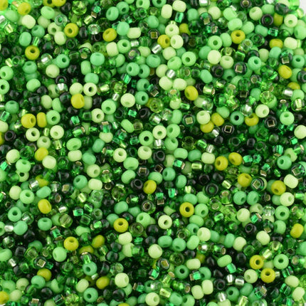 Size 11 Mixed Green Preciosa Seed Beads