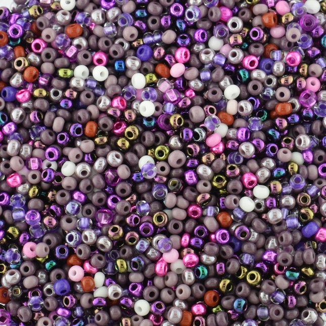 Size 11 Mixed Purple Preciosa Seed Beads