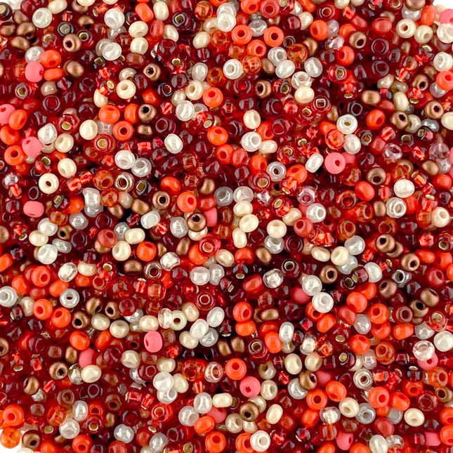 Size 11 Mixed Red Preciosa Seed Beads